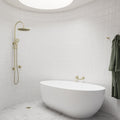ROUND GOOSENECK SHOWER SET WITH 300MM ROSE, THREE-FUNCTION HAND SHOWER