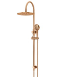 ROUND GOOSENECK SHOWER SET WITH 300MM ROSE, THREE-FUNCTION HAND SHOWER