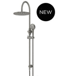 ROUND GOOSENECK SHOWER SET WITH 300MM ROSE, THREE-FUNCTION HAND SHOWER