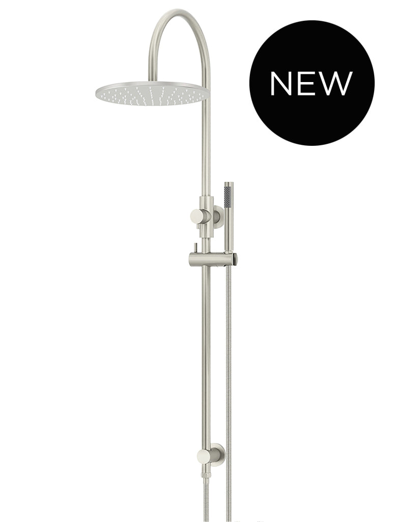 ROUND GOOSENECK SHOWER SET WITH 300MM ROSE, SINGLE-FUNCTION HAND SHOWER