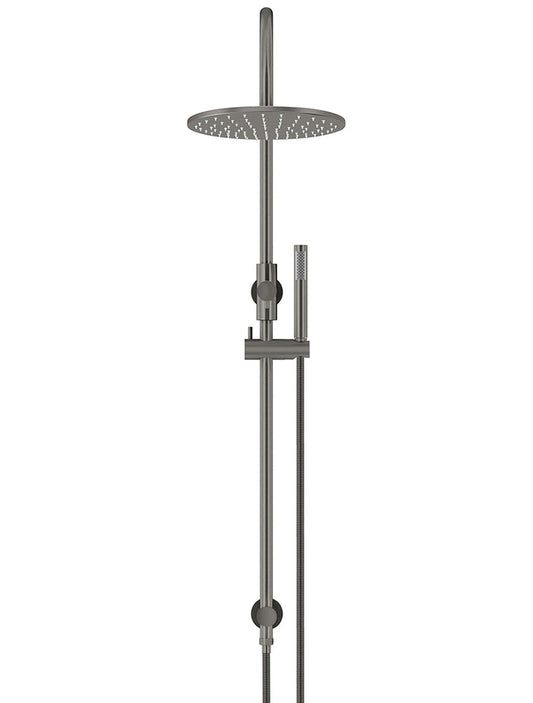 ROUND GOOSENECK SHOWER SET WITH 300MM ROSE, SINGLE-FUNCTION HAND SHOWER
