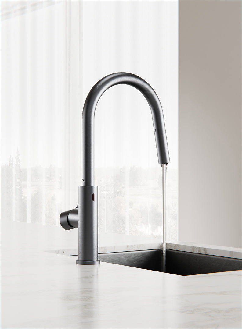 MECCA SMART SENSOR PULL OUT KITCHEN MIXER GUN METAL