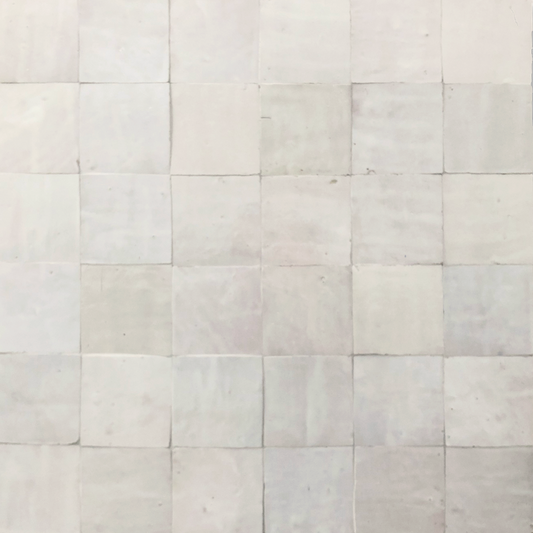 Medina White Lily Moroccan Zellige Square Tile