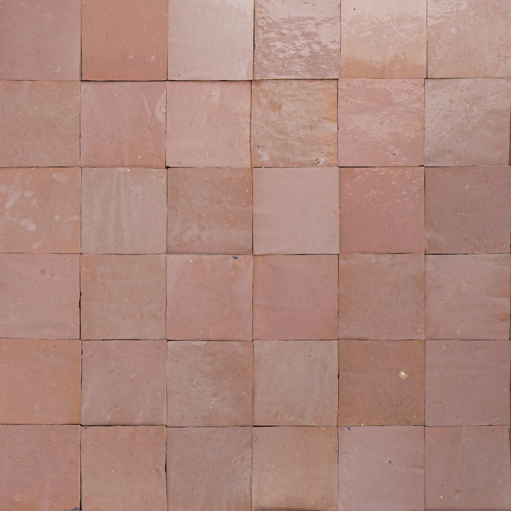 Medina Blush Pink Moroccan Zellige Square Tile