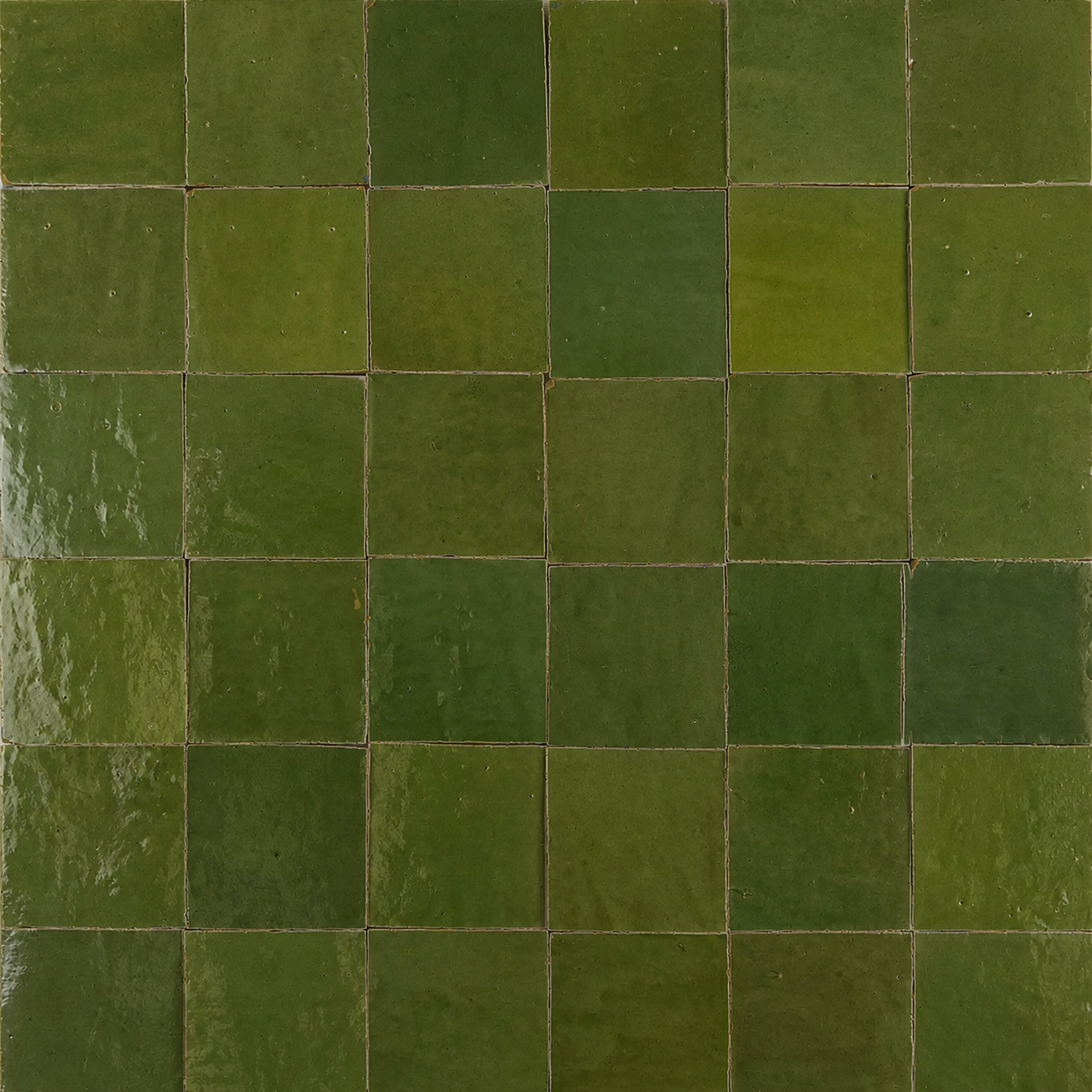 Medina Lime Green Moroccan Zellige Square Tile
