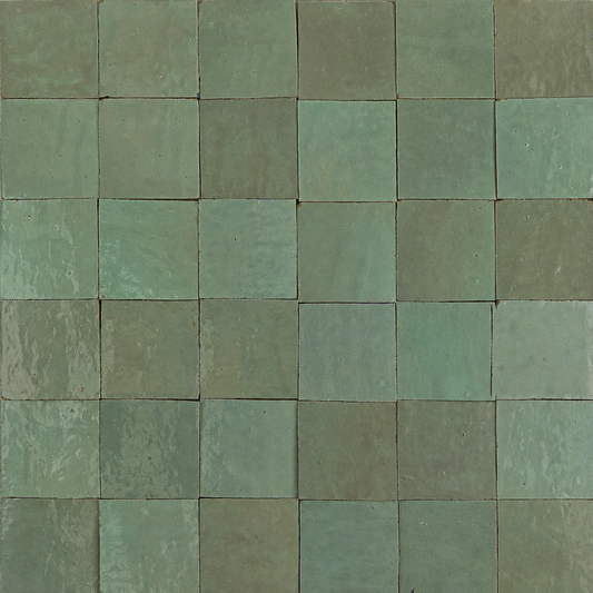 Medina Spearmint Green Moroccan Zellige Square Tile