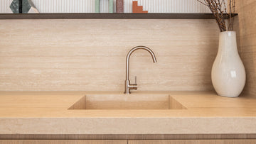 Round Gooseneck Kitchen Mixer Tap — Champagne