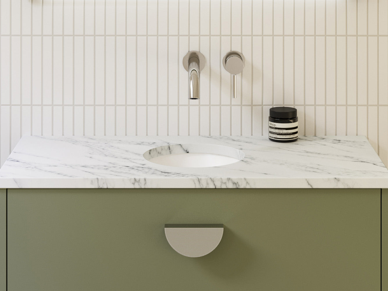 Timberline Mini Round Undermount Basin White Gloss