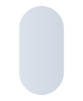 DP6012HND Pill Shape Polished Edge Mirror with Hangers including demister