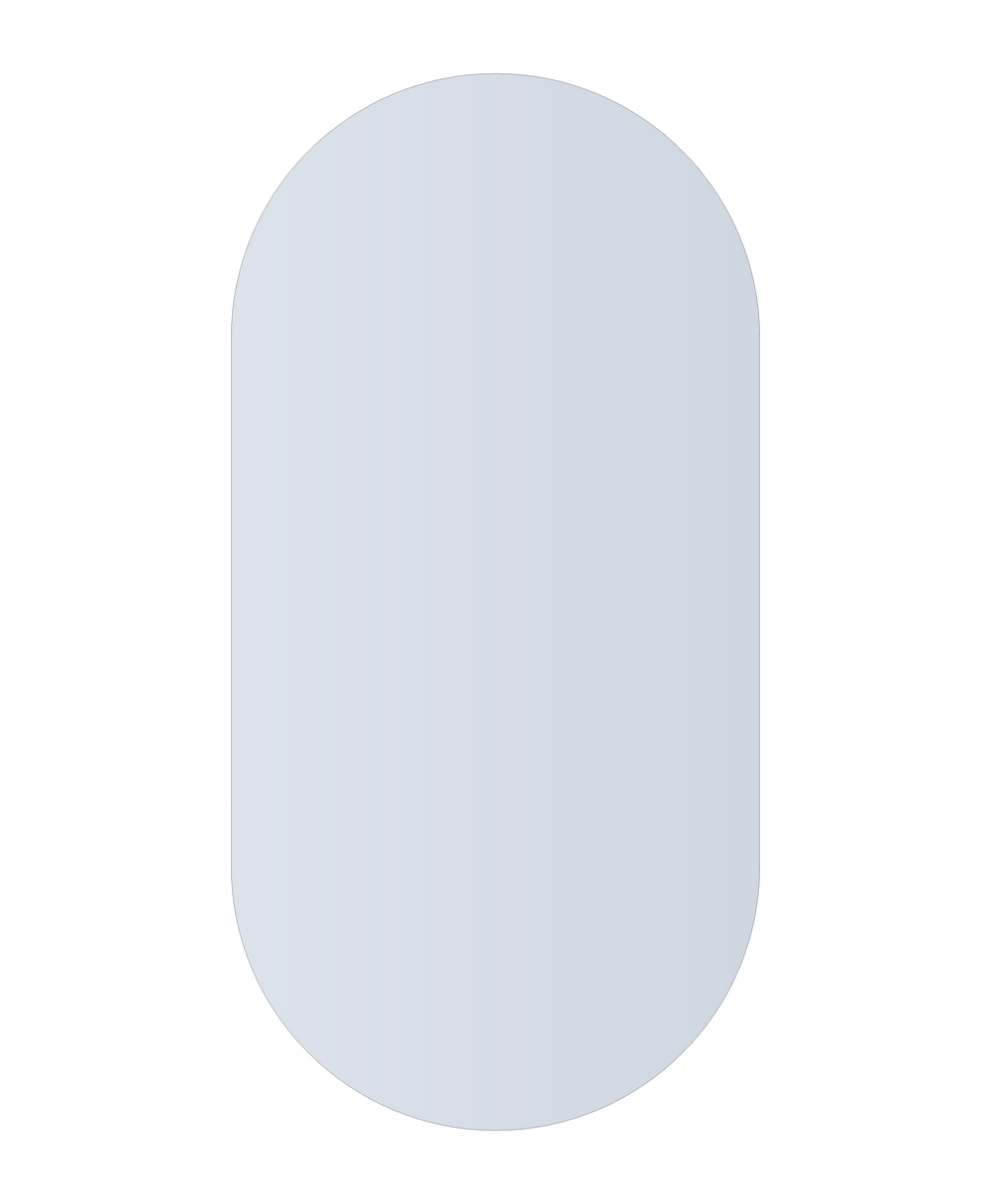 DP6012GT Pill Shape Polished Edge Mirror Glue-to-Wall