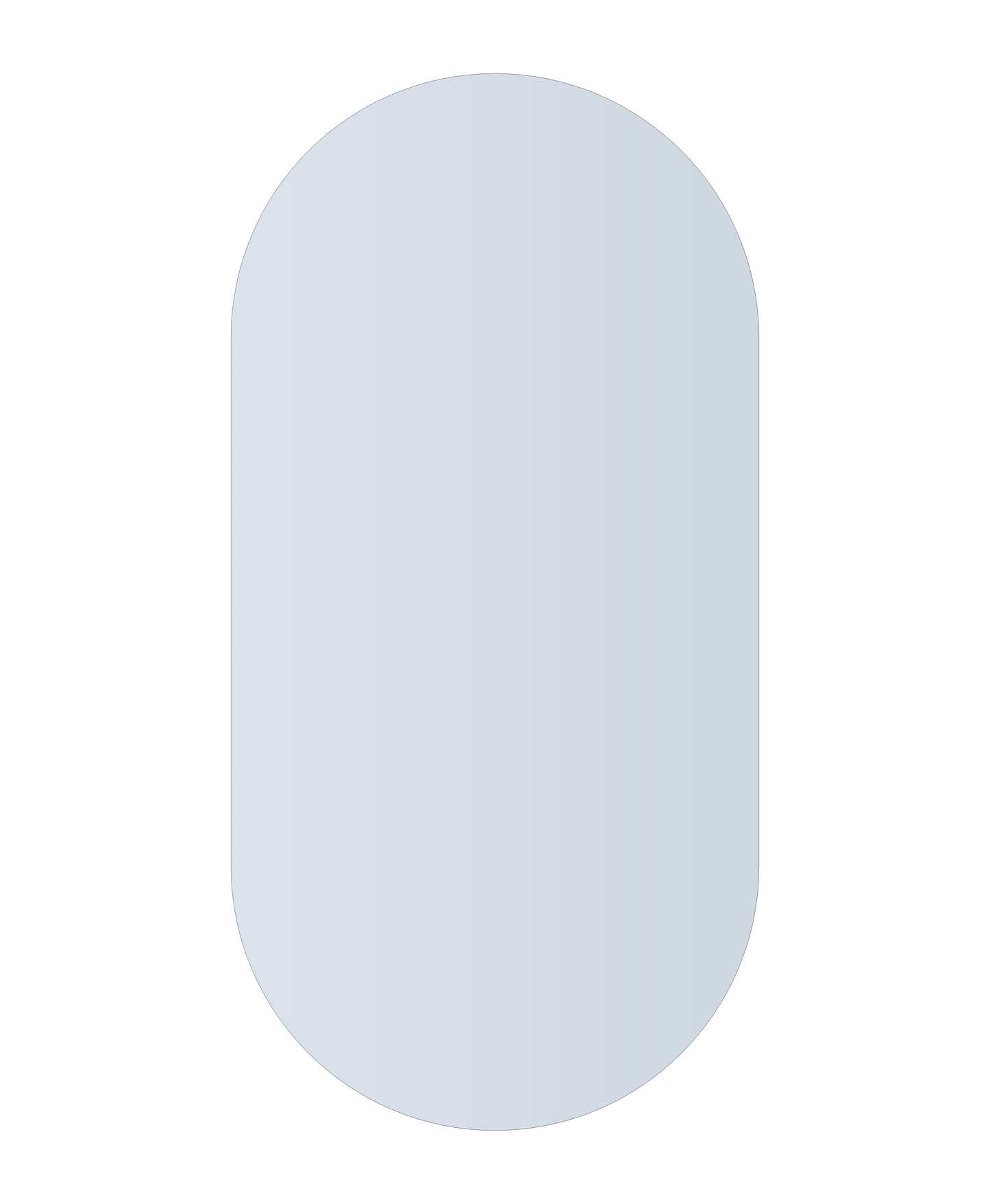 DP6012HN Pill Shape Polished Edge Mirror with Hangers
