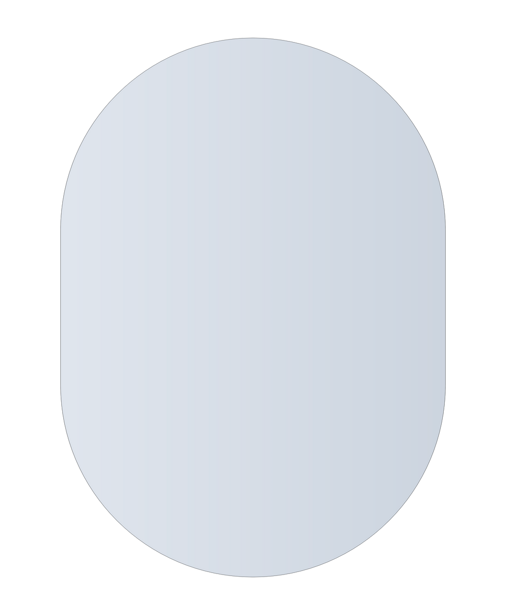 DP5070HN Pill Shape Polished Edge Mirror with Hangers