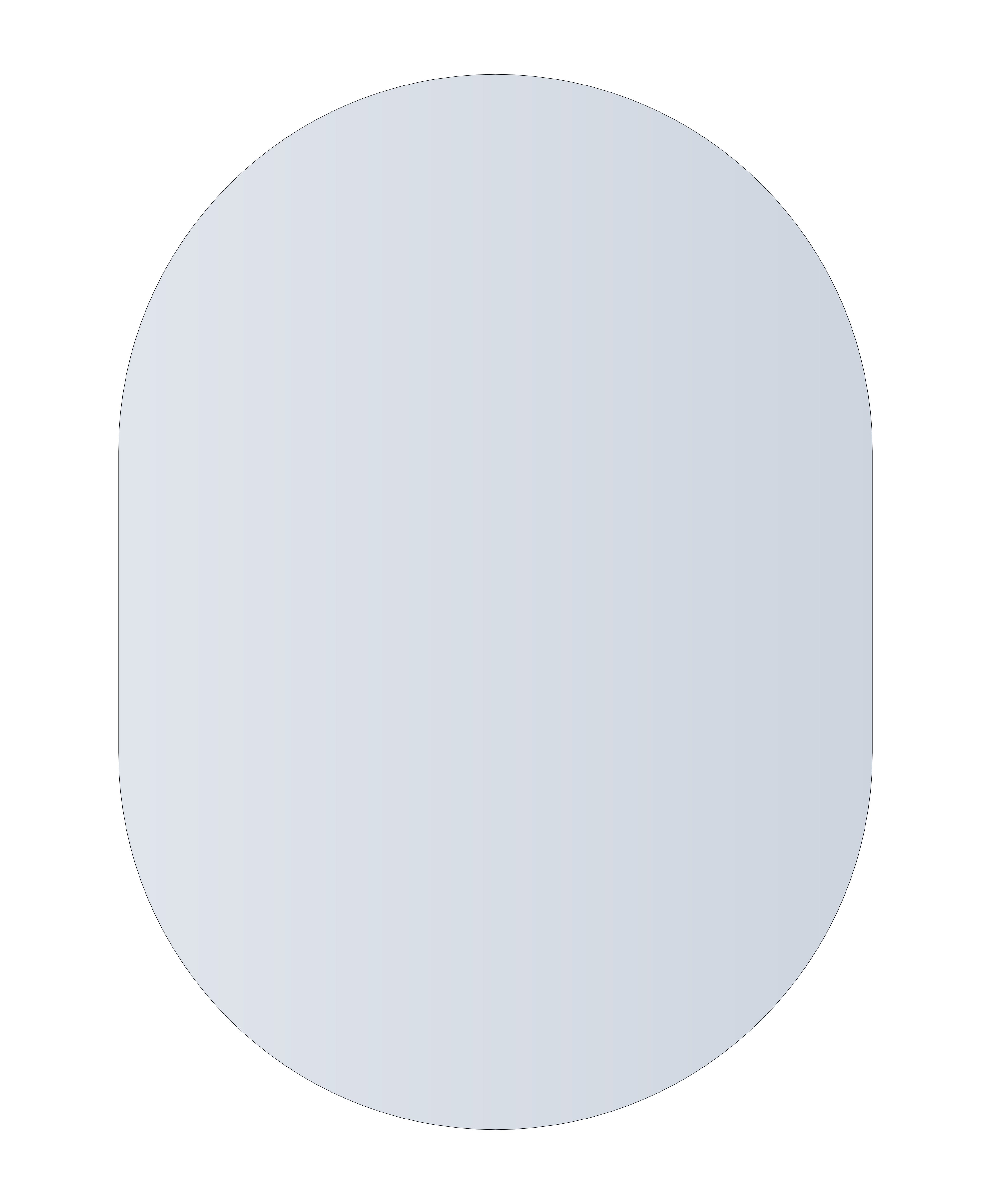 DP5070HN Pill Shape Polished Edge Mirror with Hangers