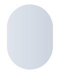 DP5070GTD Pill Shape Polished Edge Mirror Glue-to-Wall including demister