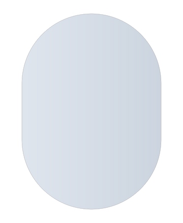DP5070GTD Pill Shape Polished Edge Mirror Glue-to-Wall including demister