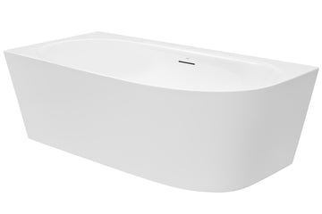 Natalia 1500 Back-To-Corner Freestanding Bath with Integrated Overflow — White Baths, Acrylic Baths