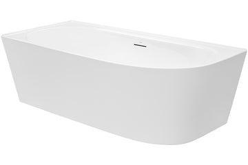 Natalia 1700 Freestanding Back-to-Corner Bath with Integrated Overflow — White Baths, Acrylic Baths