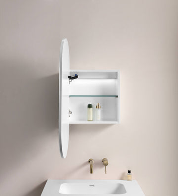 Allison Pill Shaving Cabinets 450x900x150 LK-MAPLSV4590 — Matte Black, Pill Shape Mirrors