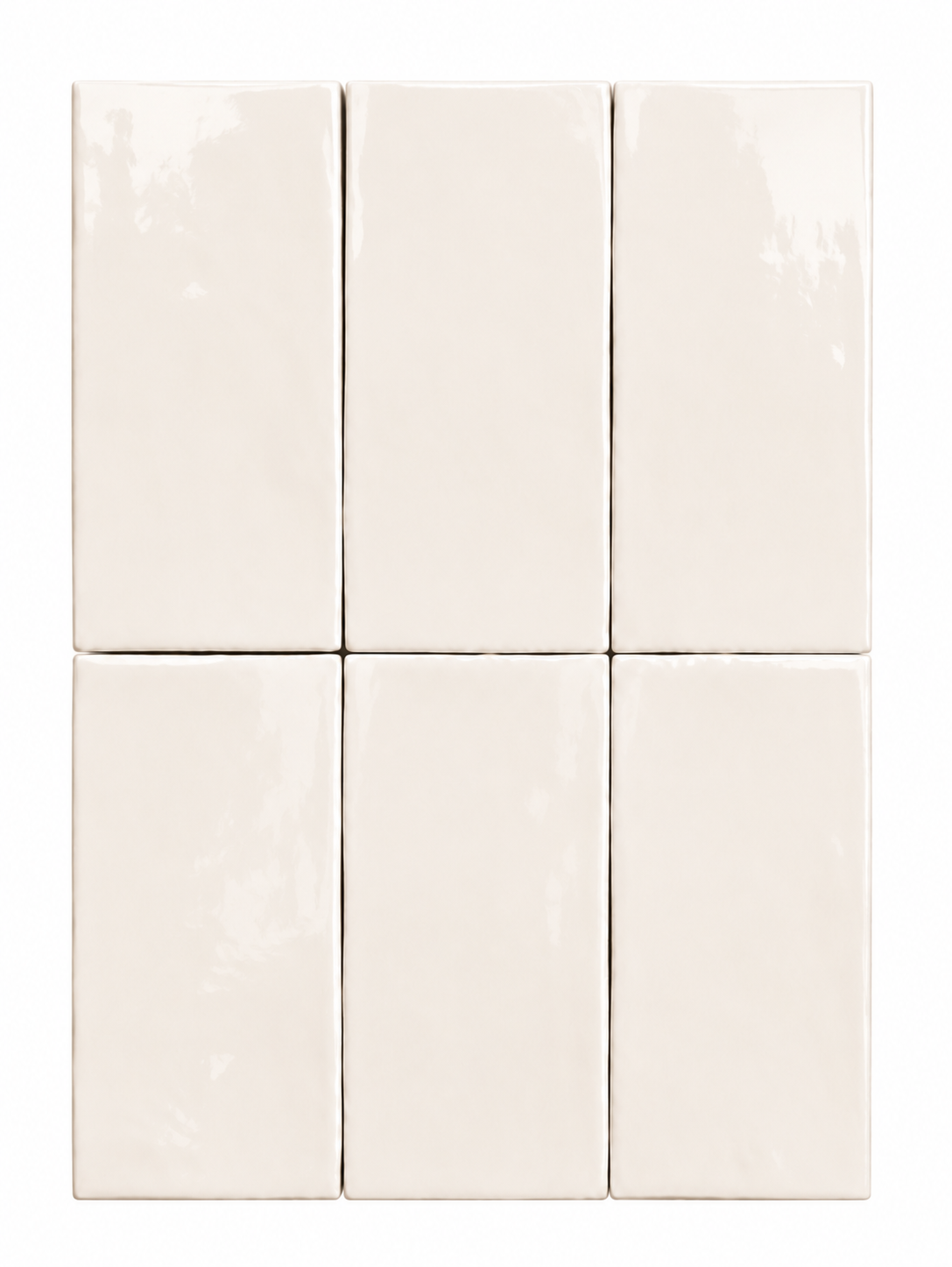 Newcastle Bone Handmade Look Wall Tile - Subway Gloss
