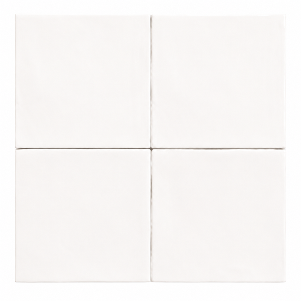 Newcastle Cotton White Handmade Look Wall Tile - Square Matte