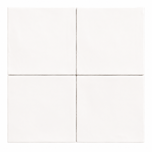 Newcastle Cotton White Handmade Look Wall Tile - Square Matte
