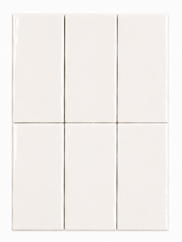 Newcastle Cotton White Handmade Look Wall Tile - Subway Gloss