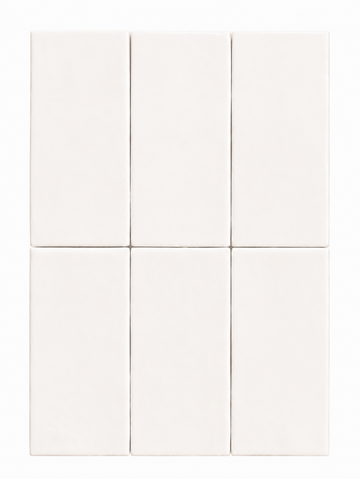 Newcastle Cotton White Handmade Look Wall Tile - Subway Matte