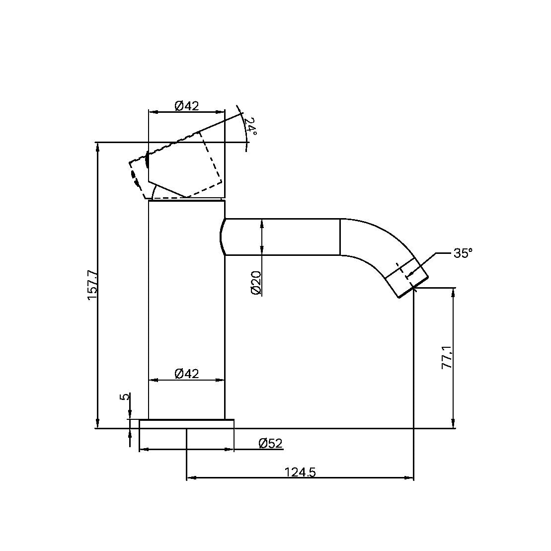 ZEN SS316L BASIN MIXER HANDLESS BRUSHED BRONZE