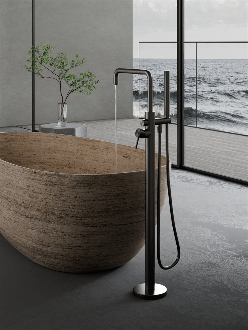 ZEN SS316L FREESTANDING BATH MIXER GRAPHITE