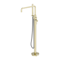 ZEN SS316L FREESTANDING BATH MIXER WITH OUTDOOR SHOWER HOSE BRUSHED GOLD