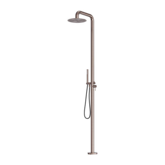 ZEN SS316L OUTDOOR FREESTANDING SHOWER COLUMN BRUSHED BRONZE