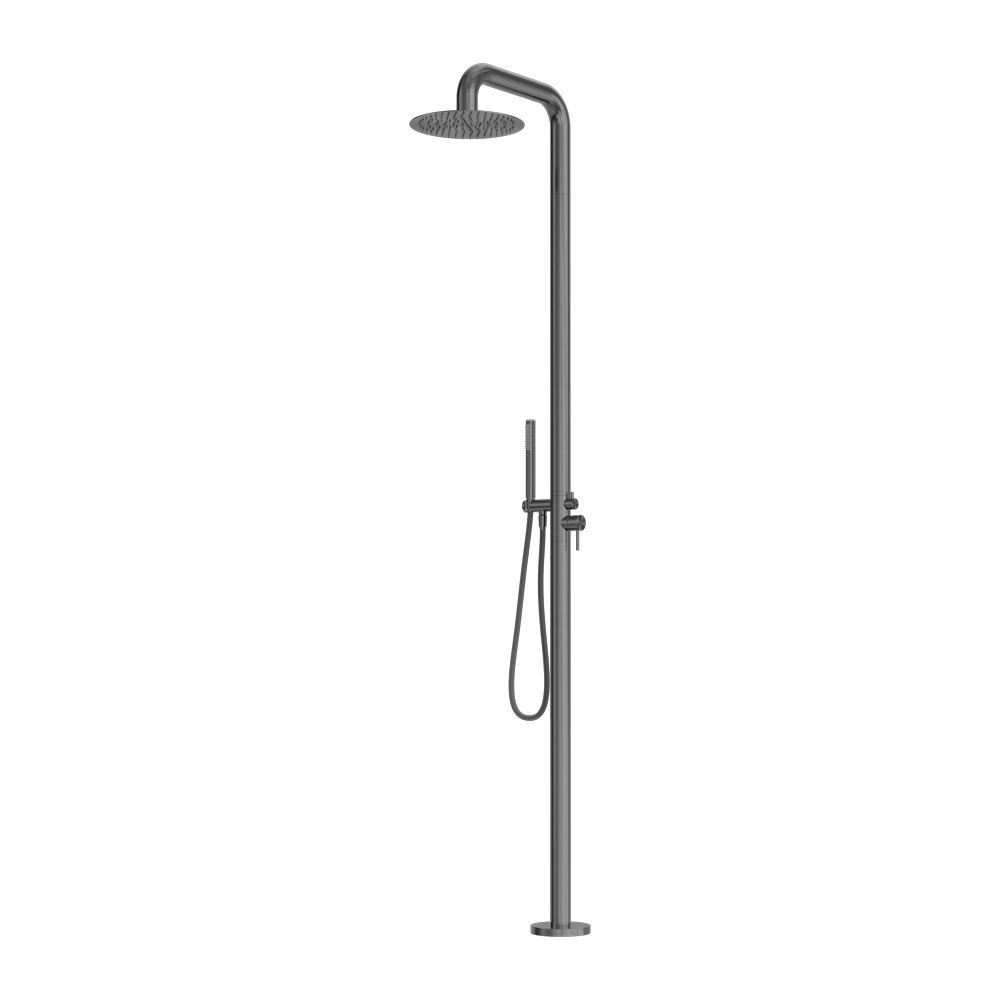 ZEN SS316L OUTDOOR FREESTANDING SHOWER COLUMN GRAPHITE