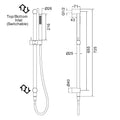 Zen SS316L Shower Rail With Outdoor Shower Hose Brushed Nickel