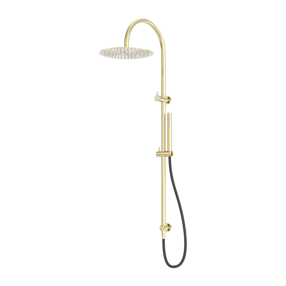 ZEN SS316L TWIN SHOWER WITH OUTDOOR SHOWER HOSE BRUSHED GOLD