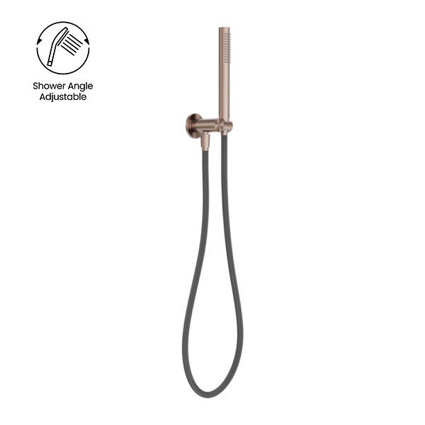 ZEN SS316L SHOWER ON BRACKET WITH OUTDOOR SHOWER HOSE BRUSHED BRONZE
