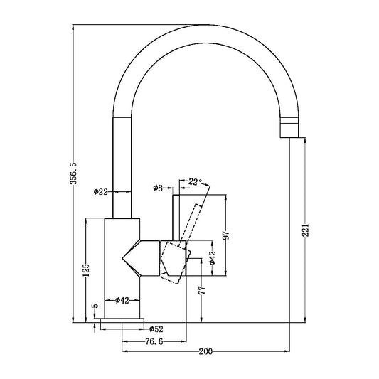 ZEN SS316L KITCHEN MIXER BRUSHED BRONZE