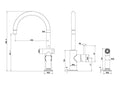ZEN SS316L KITCHEN MIXER WITH HAND SPRAY BRUSHED BRONZE