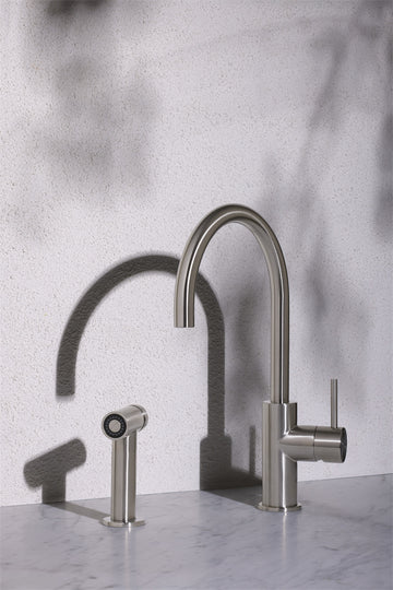 Zen SS316L Kitchen Mixer With Hand Spray Brushed Nickel — Kitchen Mixers & Taps