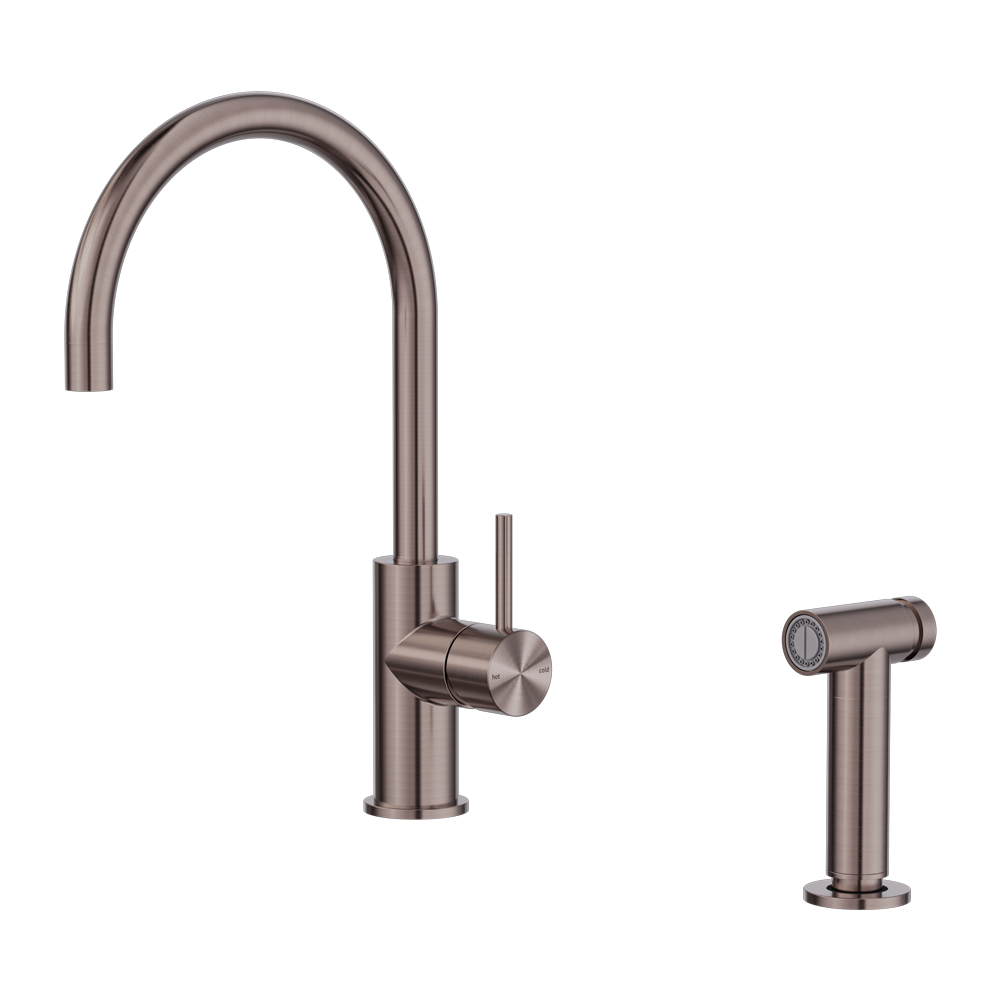 ZEN SS316L KITCHEN MIXER WITH HAND SPRAY BRUSHED BRONZE