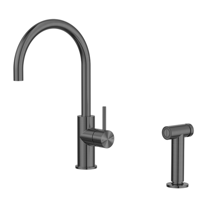 Zen SS316L Kitchen Mixer With Hand Spray Graphite — Gunmetal, Kitchen Mixers & Taps