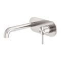 ZEN SS316L WALL BASIN/BATH MIXER 185/230MM SPOUT BRUSHED NICKEL