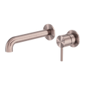 ZEN SS316L WALL BASIN/BATH MIXER SEPARATE BACK PLATE 185/230MM SPOUT BRUSHED BRONZE