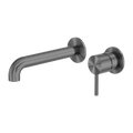 ZEN SS316L WALL BASIN/BATH MIXER SEPARATE BACK PLATE 185/230MM SPOUT GRAPHITE