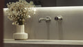 ZEN SS316L WALL BASIN/BATH MIXER SEPARATE BACK PLATE 185/230MM SPOUT BRUSHED GOLD