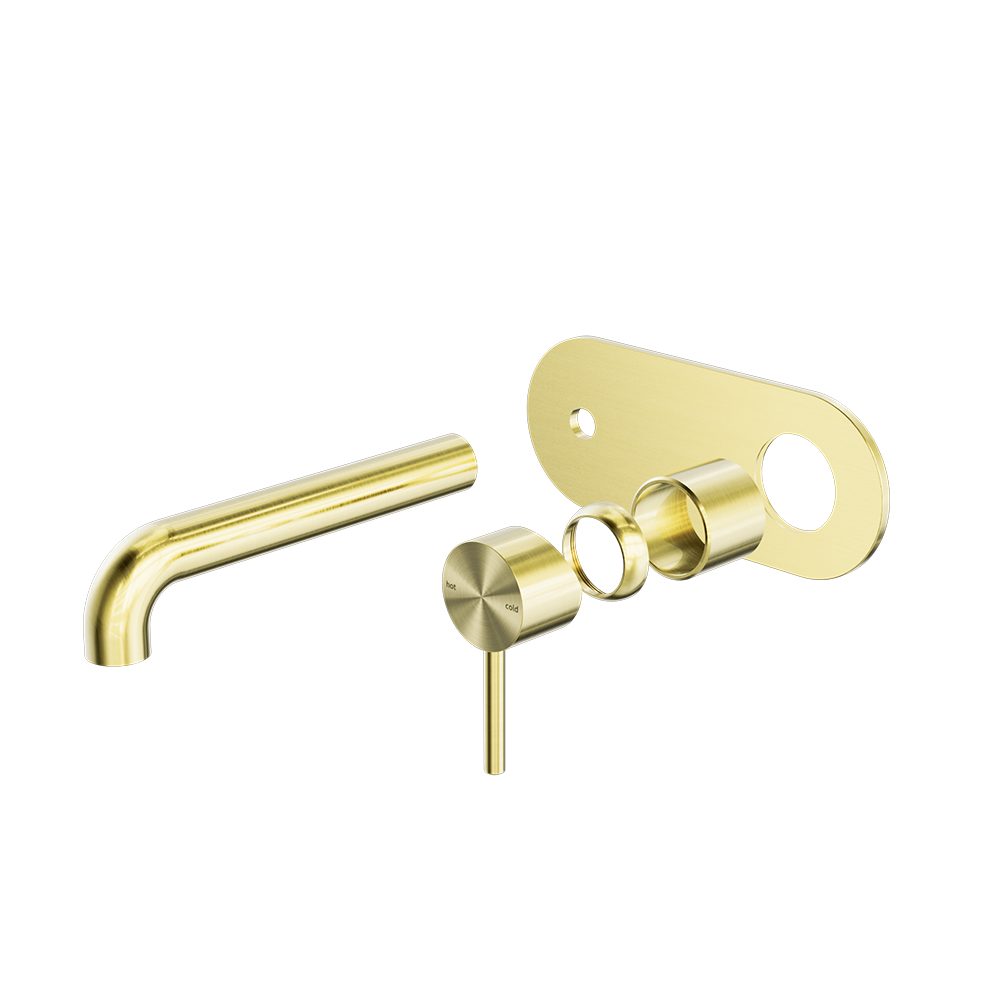 ZEN SS316L WALL BASIN/BATH MIXER 185/230MM SPOUT TRIM KITS ONLY BRUSHED GOLD