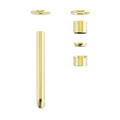 ZEN SS316L WALL BASIN/BATH MIXER SEPARATE BACK PLATE 185/230MM SPOUT TRIM KITS ONLY BRUSHED GOLD