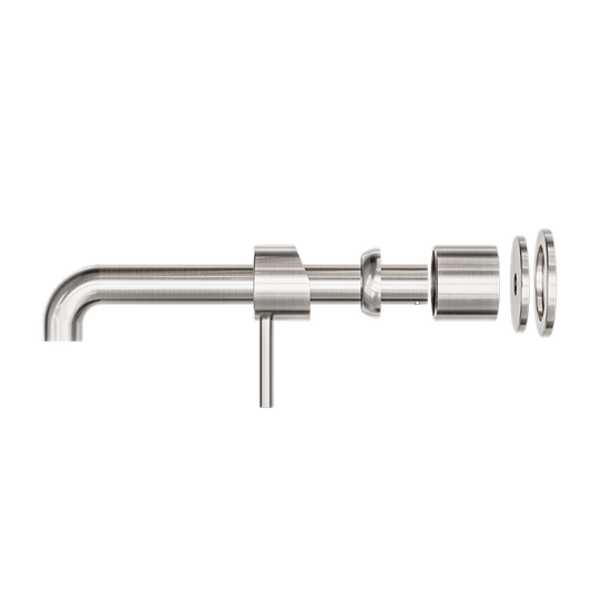 ZEN SS316L WALL BASIN/BATH MIXER SEPARATE BACK PLATE 185/230MM SPOUT TRIM KITS ONLY BRUSHED NICKEL