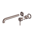 ZEN SS316L WALL BASIN/BATH MIXER SEPARATE BACK PLATE 185/230MM SPOUT TRIM KITS ONLY BRUSHED BRONZE