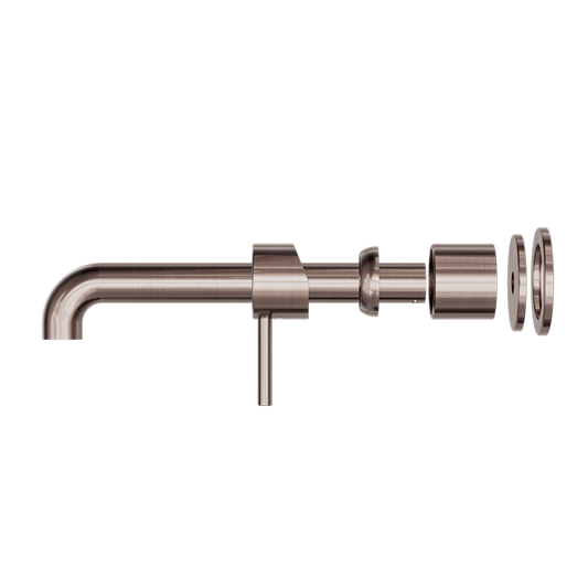 ZEN SS316L WALL BASIN/BATH MIXER SEPARATE BACK PLATE 185/230MM SPOUT TRIM KITS ONLY BRUSHED BRONZE