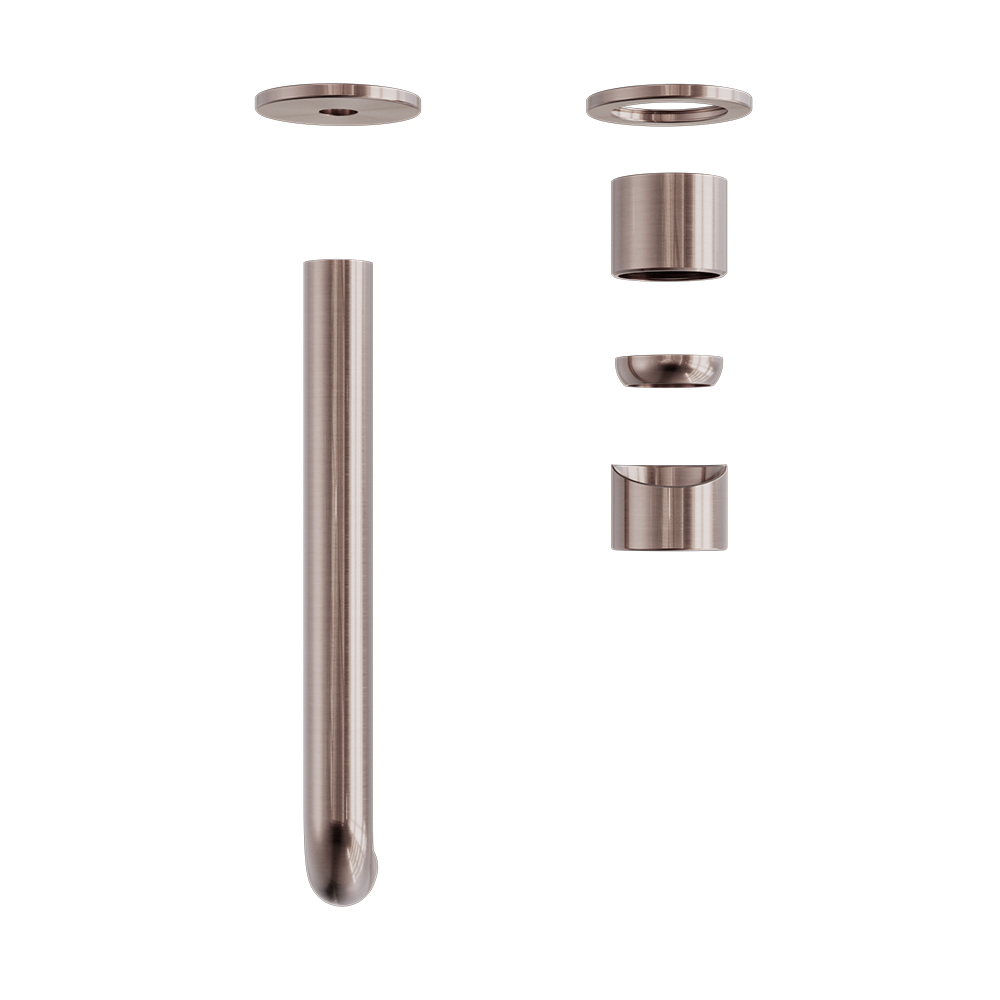 ZEN SS316L WALL BASIN/BATH MIXER SEPARATE BACK PLATE 185/230MM SPOUT TRIM KITS ONLY BRUSHED BRONZE